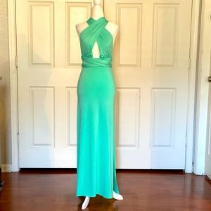 NWT! Fashionova Green Maxi Wrap Dress